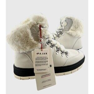 NIB Pajar Chalet Womens US 10 Lace Up Winter Boot Waterproof Faux Fur White Snow